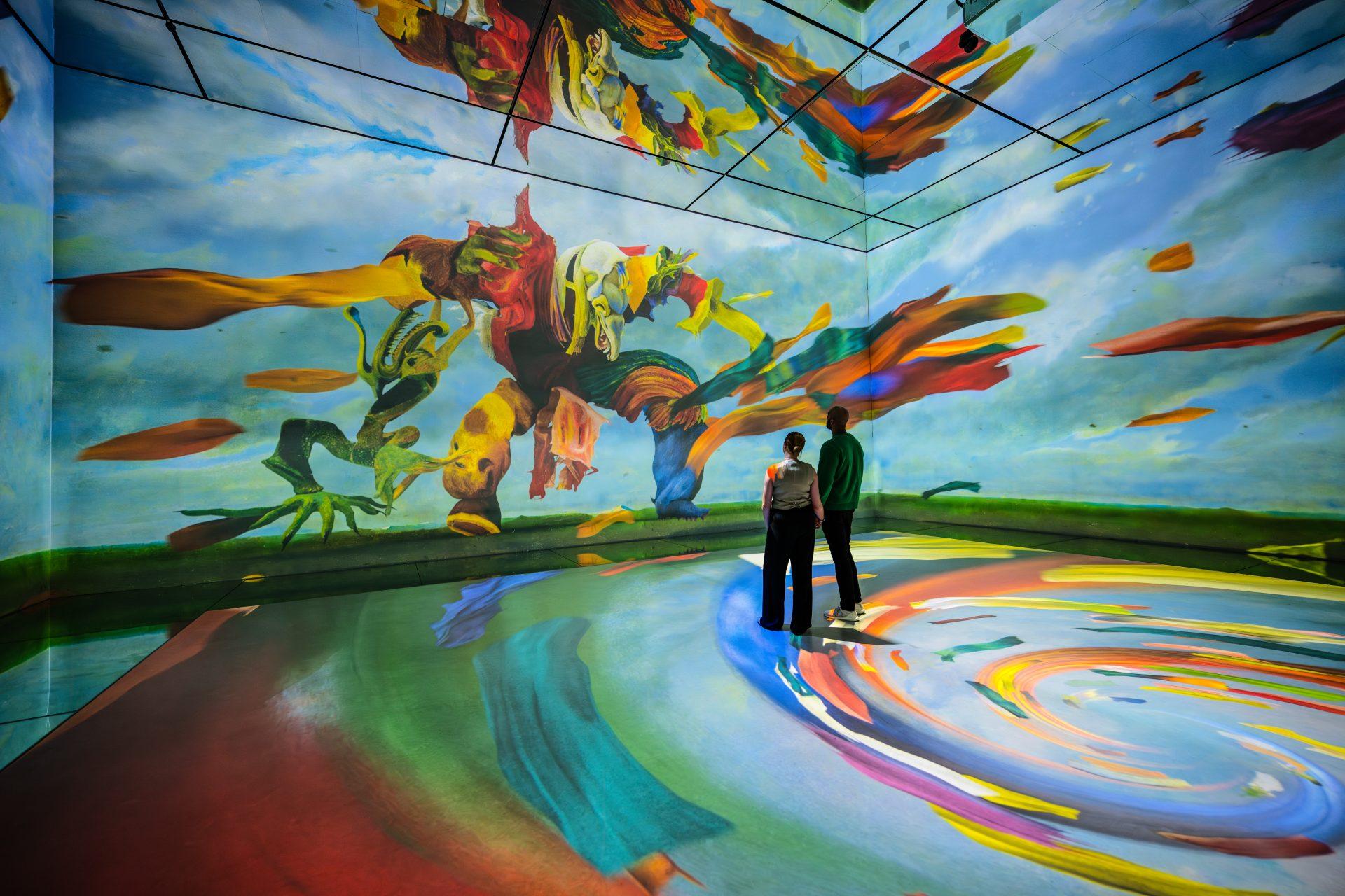 Max Ernst Fireside Angel artwork projected in a Frameless gallery