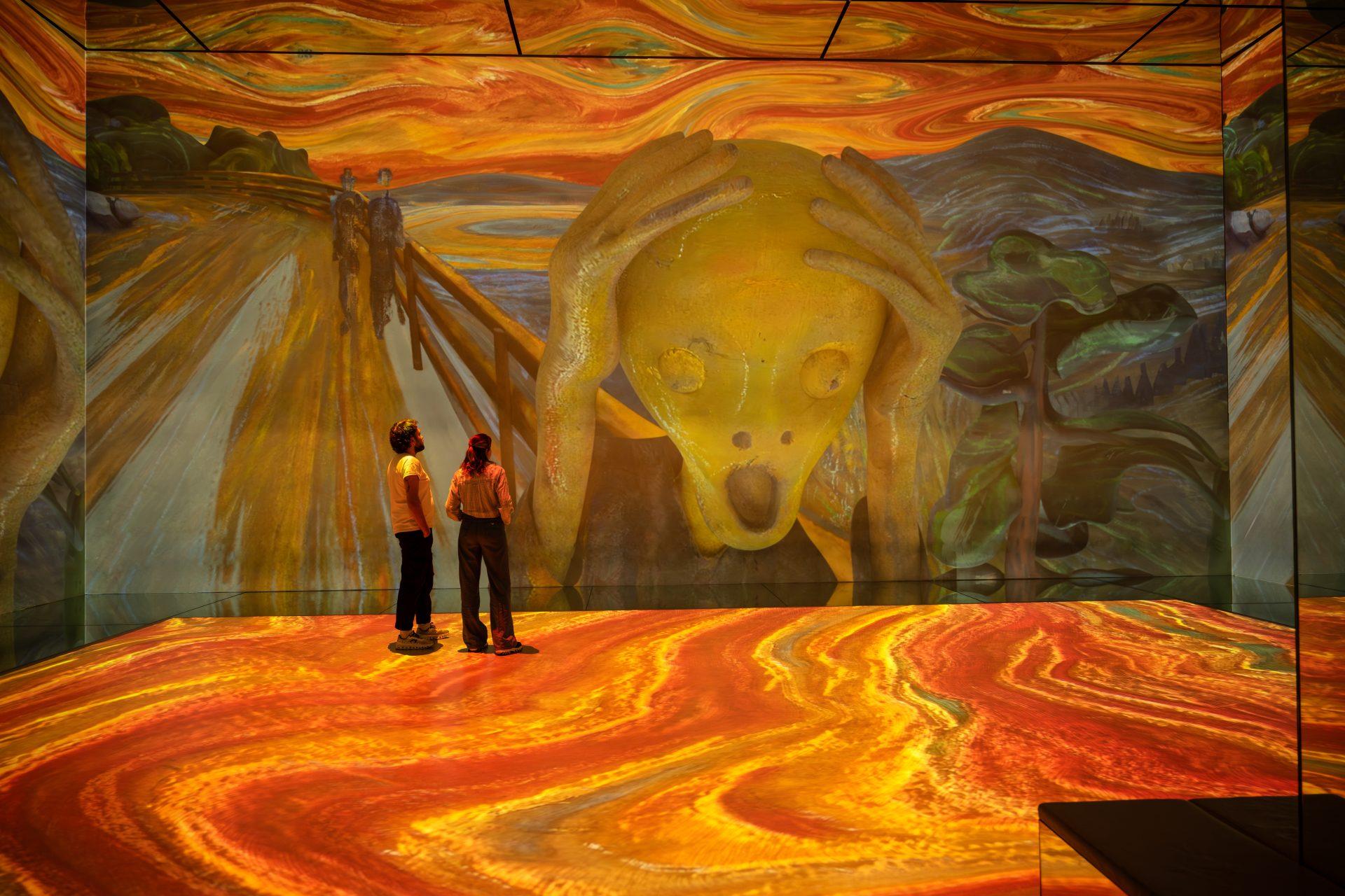 Edvard Munch The Scream projected inside Frameless