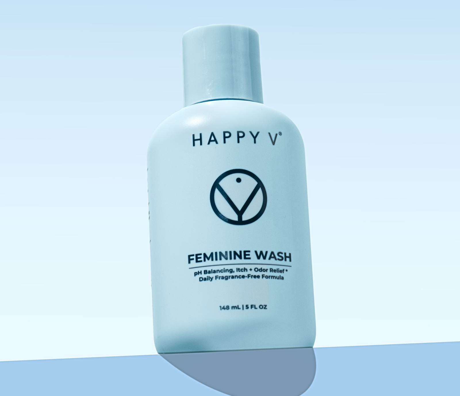 Happy V Feminine Wash bottle with product details