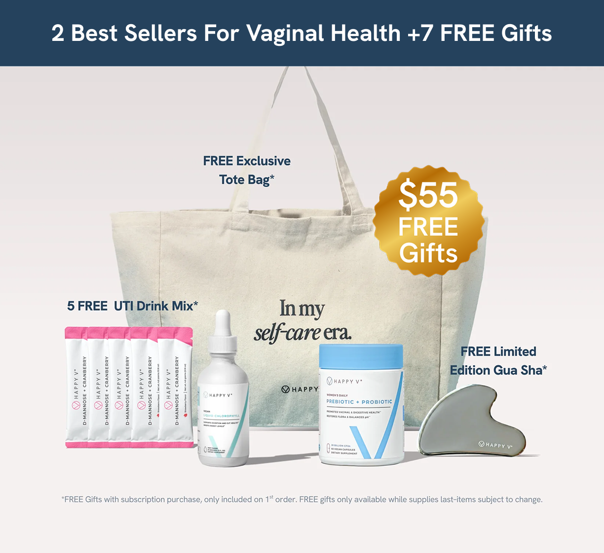 Happy V Fresh Start Kit products arranged together