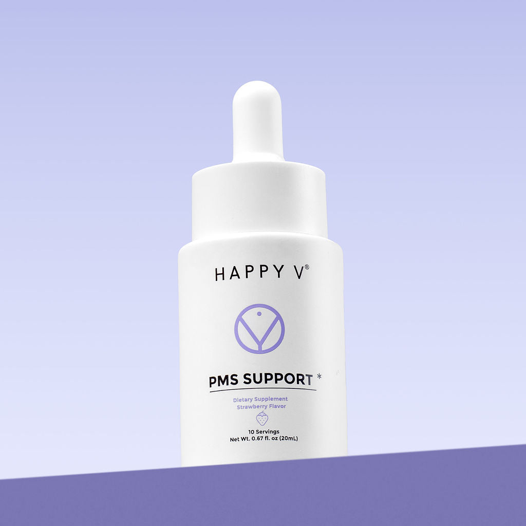 Happy V PMS Support supplement container