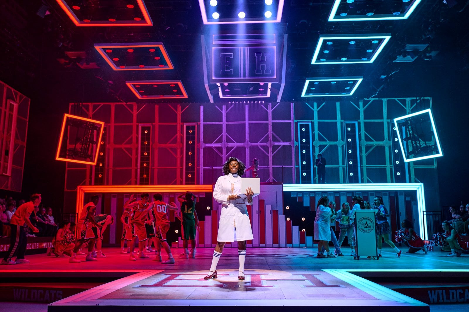 High School Musical performers in a second stage scene