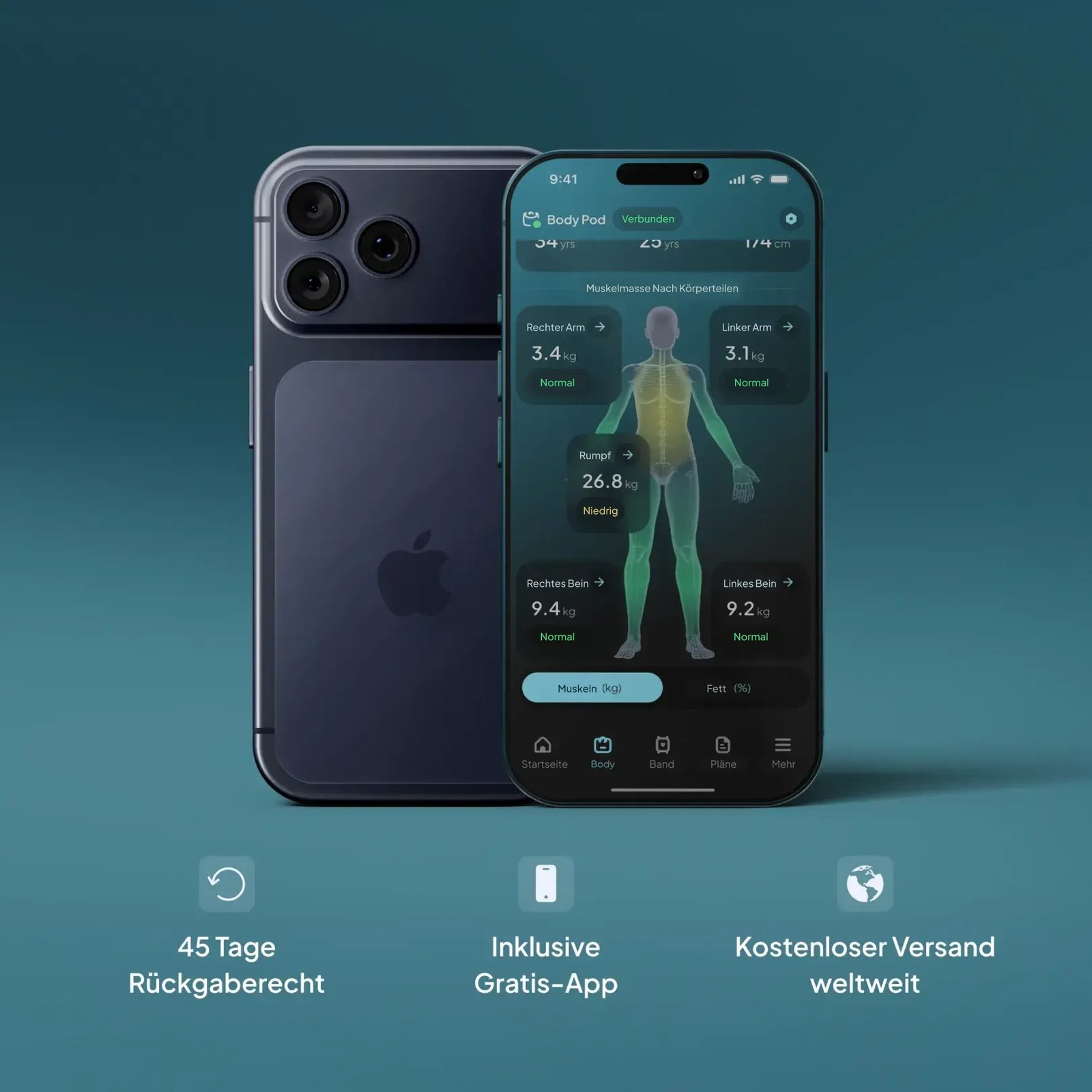 Hume Health App mit übersichtlichem Gesundheitsdashboard