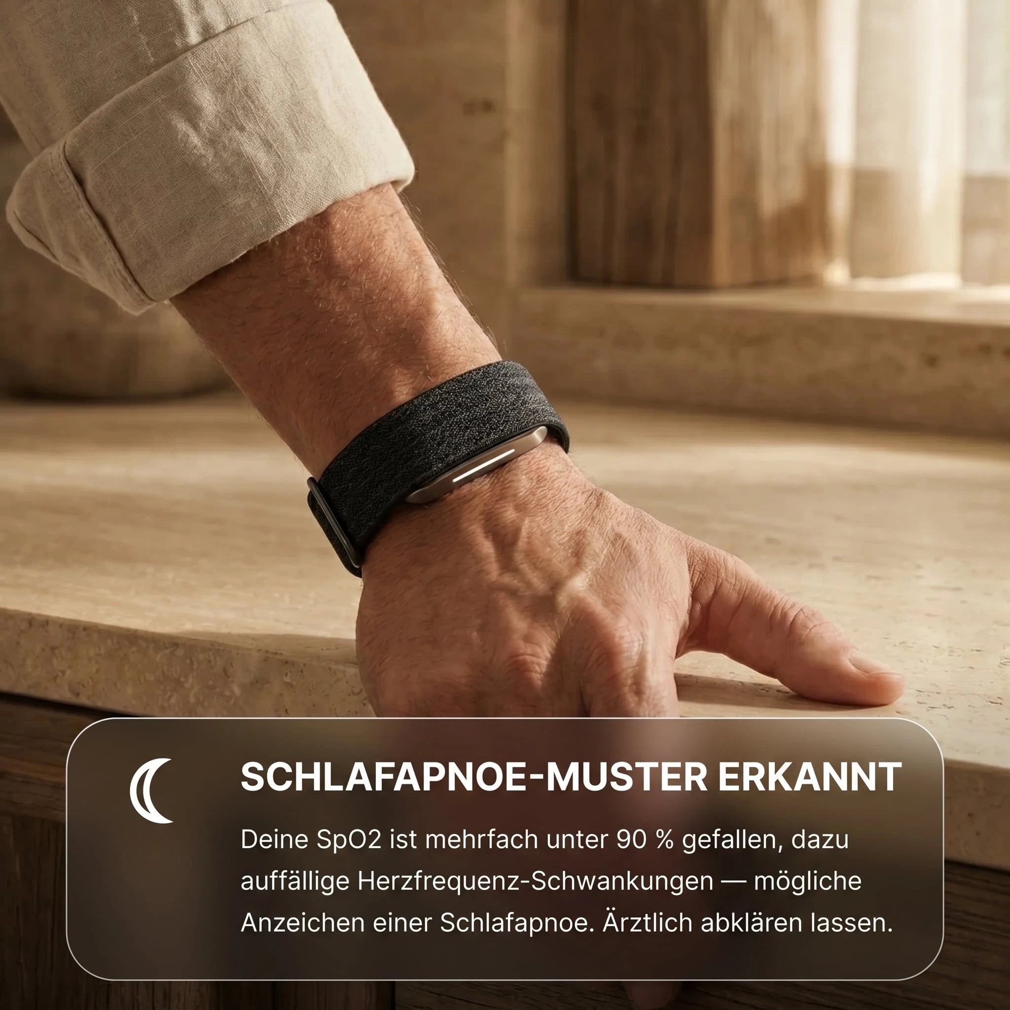 Darstellung der Gesundheitsdaten des Hume Band 2.0
