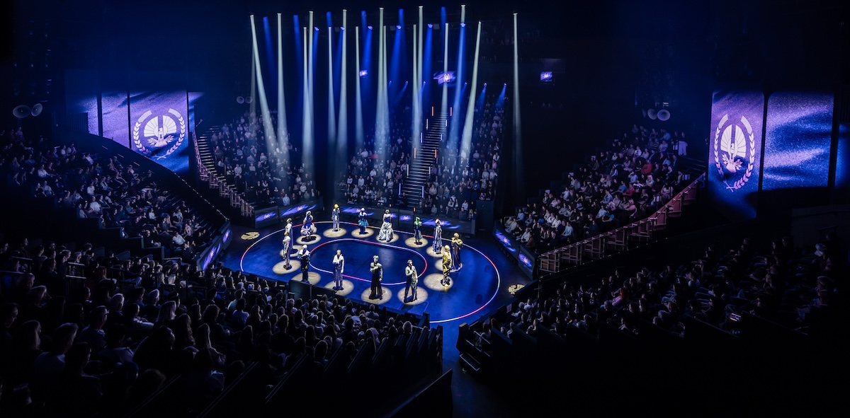 Wide view of the Hunger Games on Stage production set