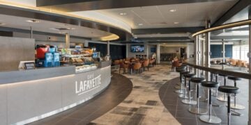 Cafe Lafayette dining area aboard Irish Ferries W.B. Yeats