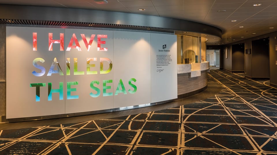 Reception area aboard Irish Ferries W.B. Yeats