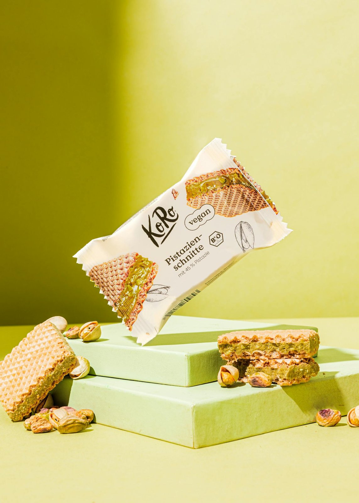 Bio Pistazienschnitte mit sichtbarer Pistazienfüllung