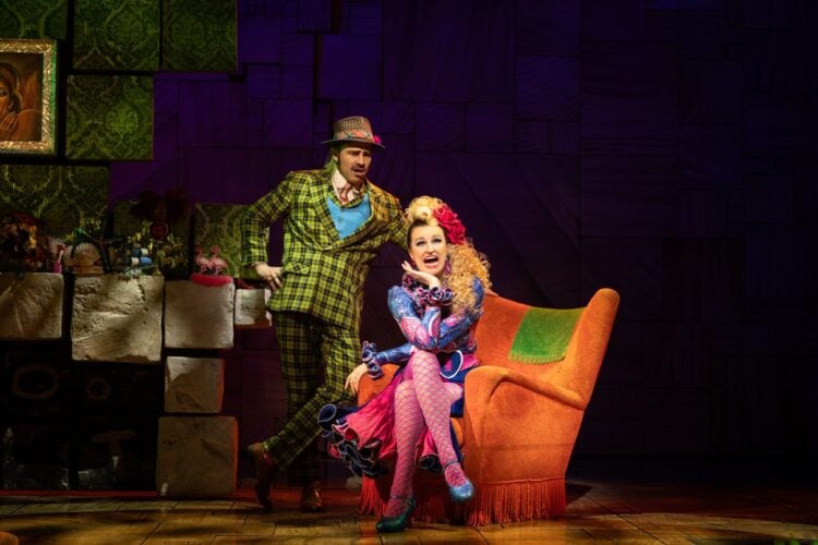 Matilda cast performing a scene on stage
