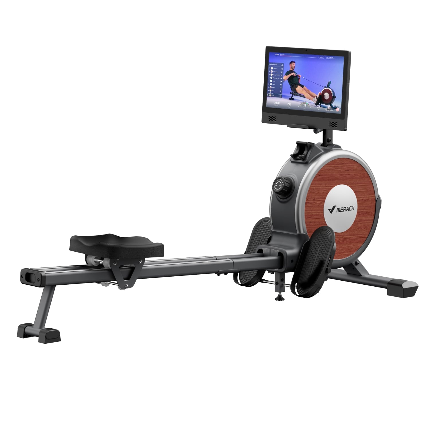 Merach Q1S Aura magnetic rowing machine with HD screen
