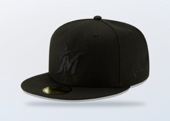 Miami Marlins New Era black on black 59FIFTY fitted hat
