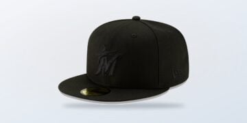 Miami Marlins New Era black on black 59FIFTY fitted hat