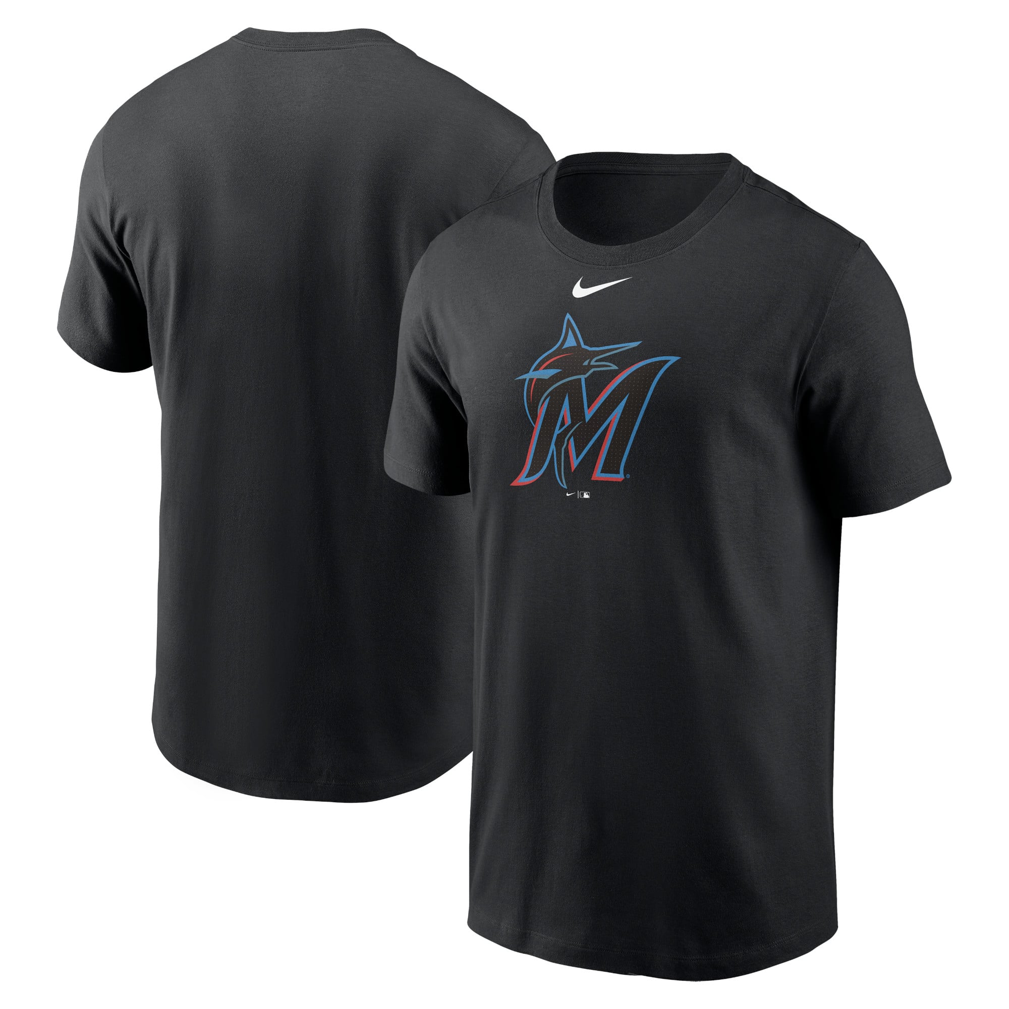 Miami Marlins black Nike Fuse large logo T-shirt