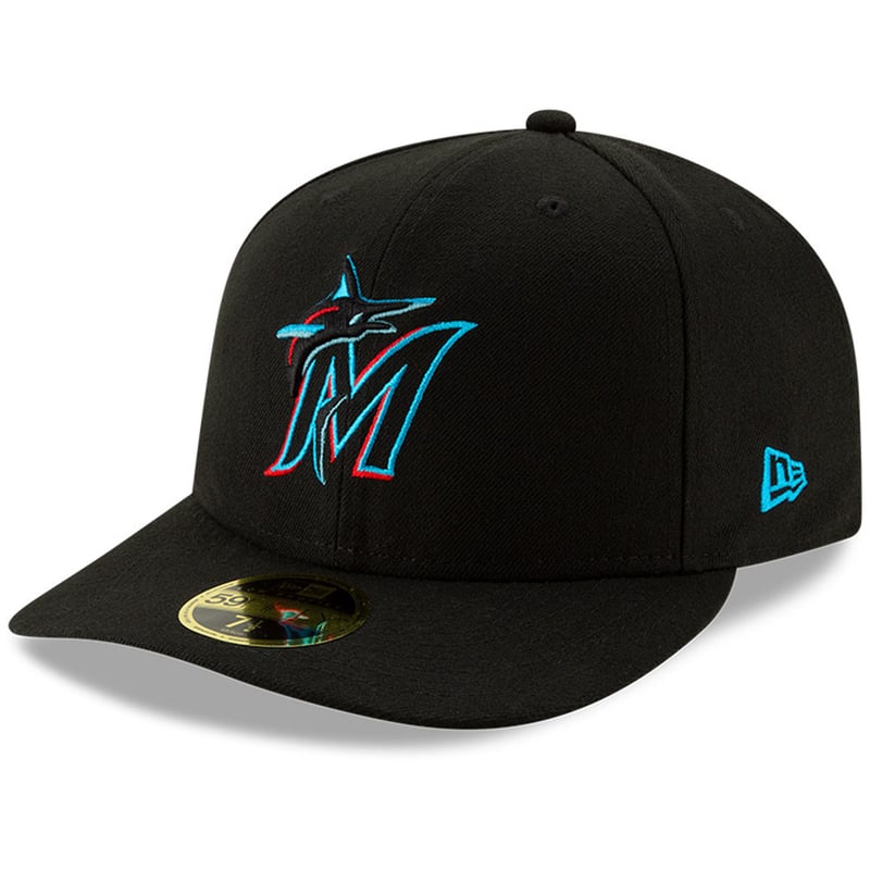 Miami Marlins New Era black Authentic Collection low profile 59FIFTY fitted hat