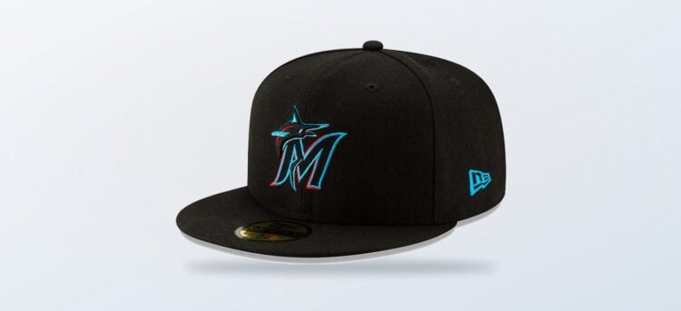 Black New Era Miami Marlins on-field authentic fitted cap