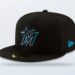 Black New Era Miami Marlins on-field authentic fitted cap