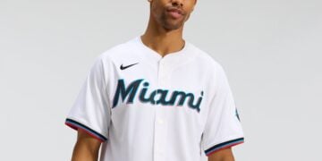 Miami Marlins white Nike home limited jersey
