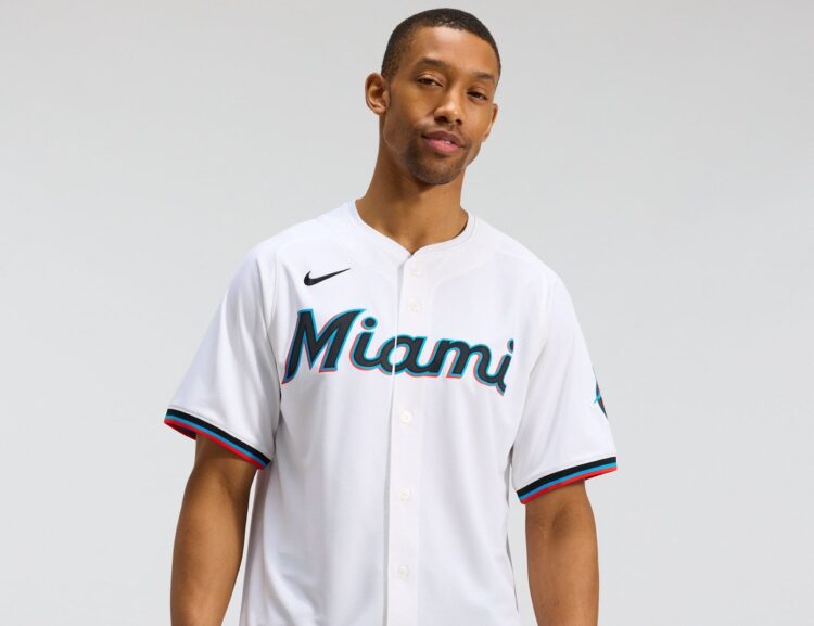 Miami Marlins white Nike home limited jersey