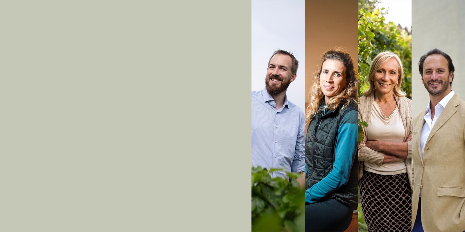 Vier Porträts aus der Weinwelt in einer Mövenpick Wein Kampagne