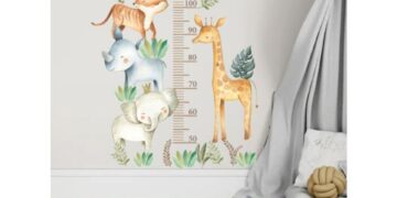 Namly Design African animals height measure wallsticker in a children's room