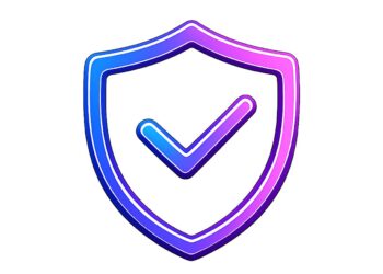 Neon shield with a checkmark representing vehicle warranty protection