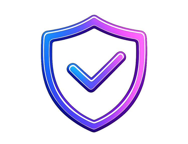 Neon shield with a checkmark representing vehicle warranty protection