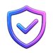 Neon shield with a checkmark representing vehicle warranty protection