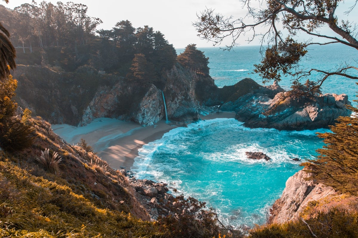 Coastal holiday destination viewed from above