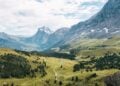 Alpine mountain valley landscape