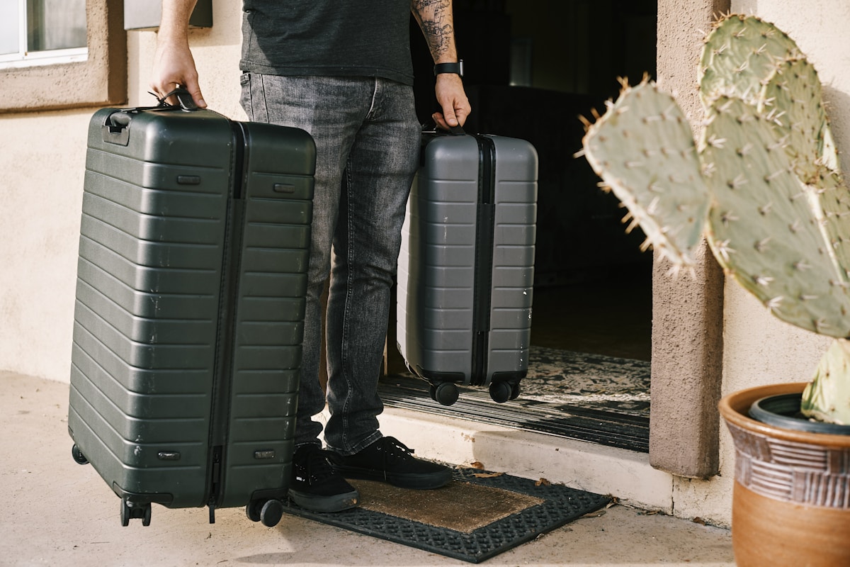 Travel suitcase ready for an airport journey