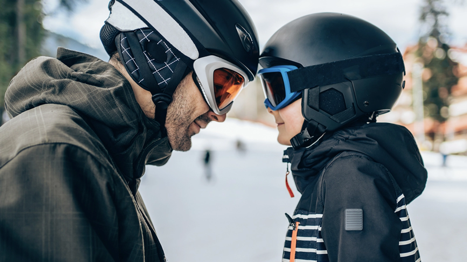 Skiers enjoying a winter sports holiday