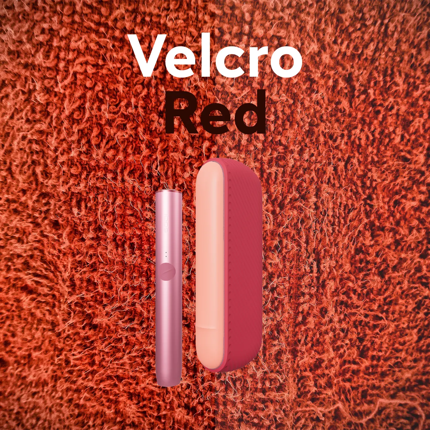 Configurazione IQOS Velcro Red con accessori rossi