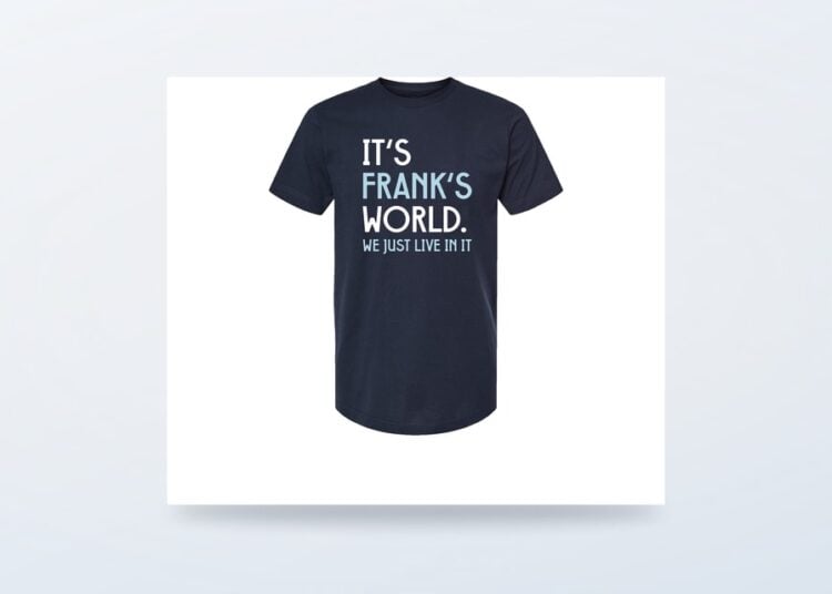 SINATRA It's Frank's World T-Shirt displayed front-on