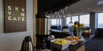 Sky View Cafe buffet area at the observatory