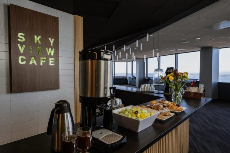 Sky View Cafe buffet area at the observatory