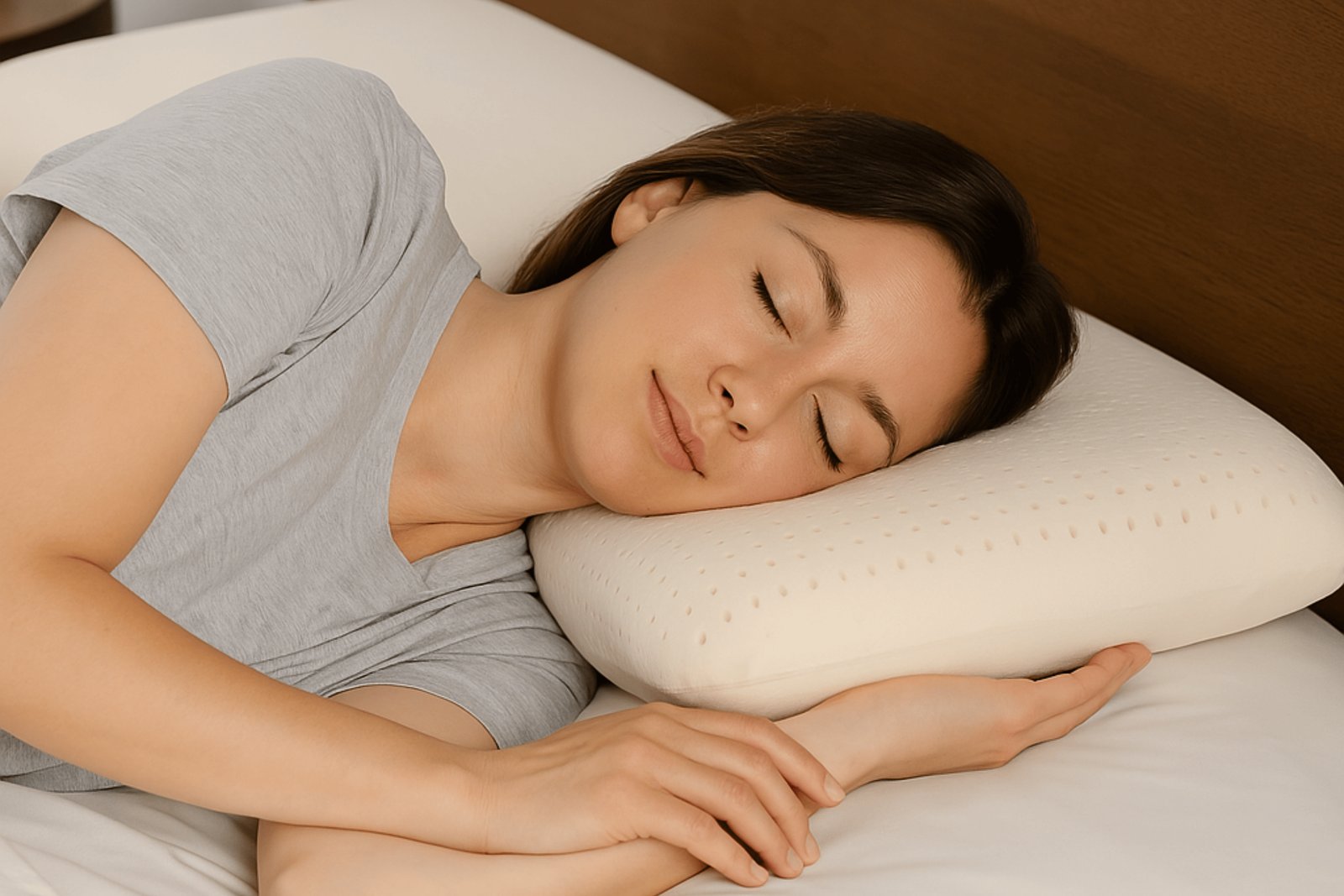 Talalay latex pillow in a bedroom setting