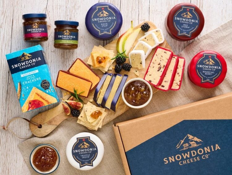Seasonal cheese subscription selection arranged for serving