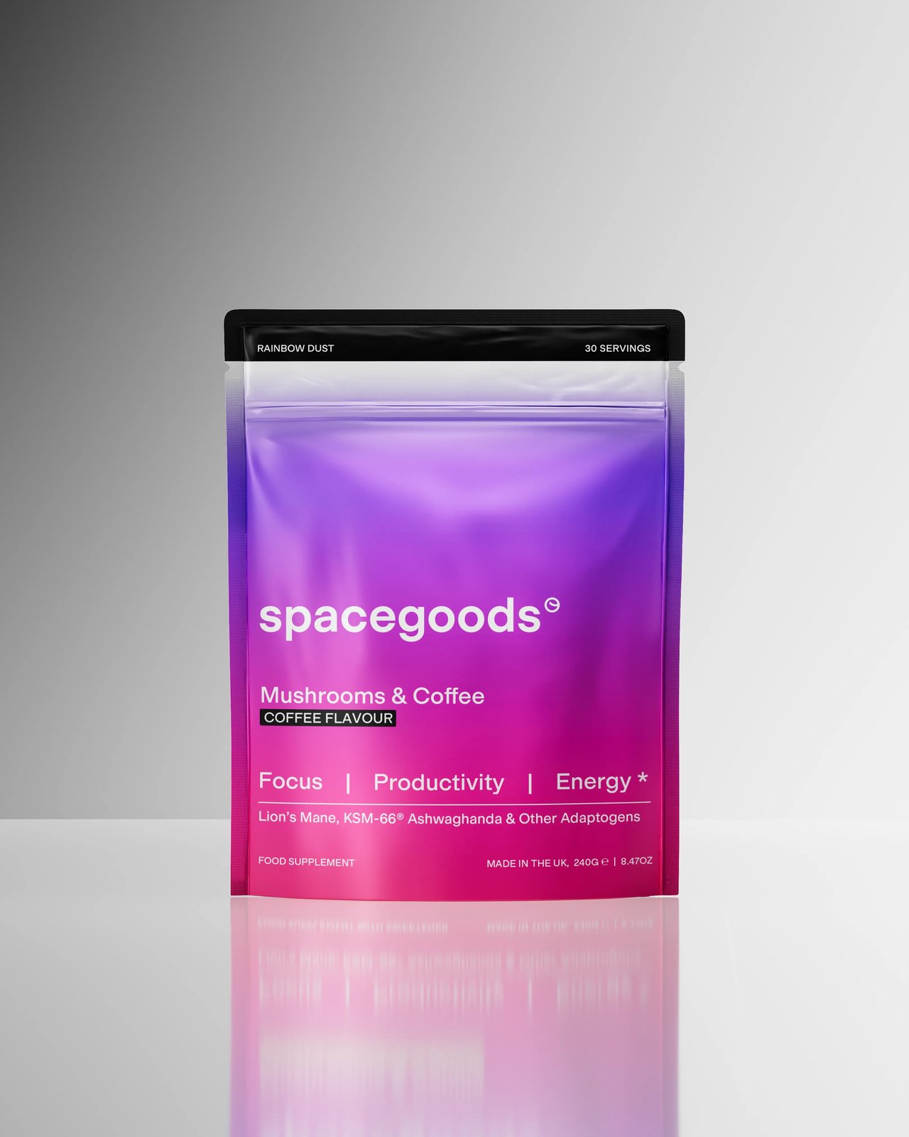 Spacegoods Rainbow Dust coffee flavour pouch shown as a single product