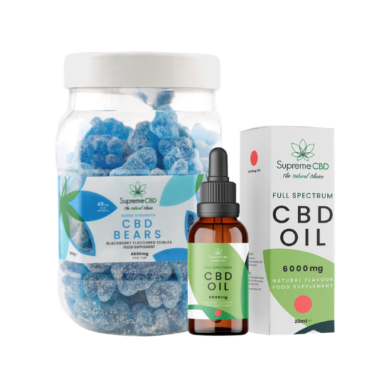 SupremeCBD 6000mg CBD oil with blue bears