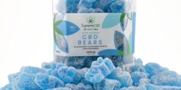 SupremeCBD blue CBD gummy bears