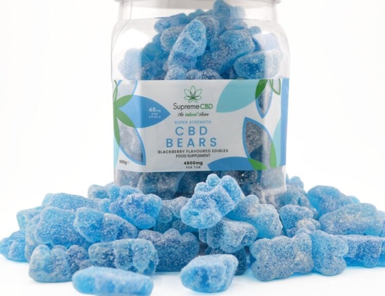 SupremeCBD blue CBD gummy bears