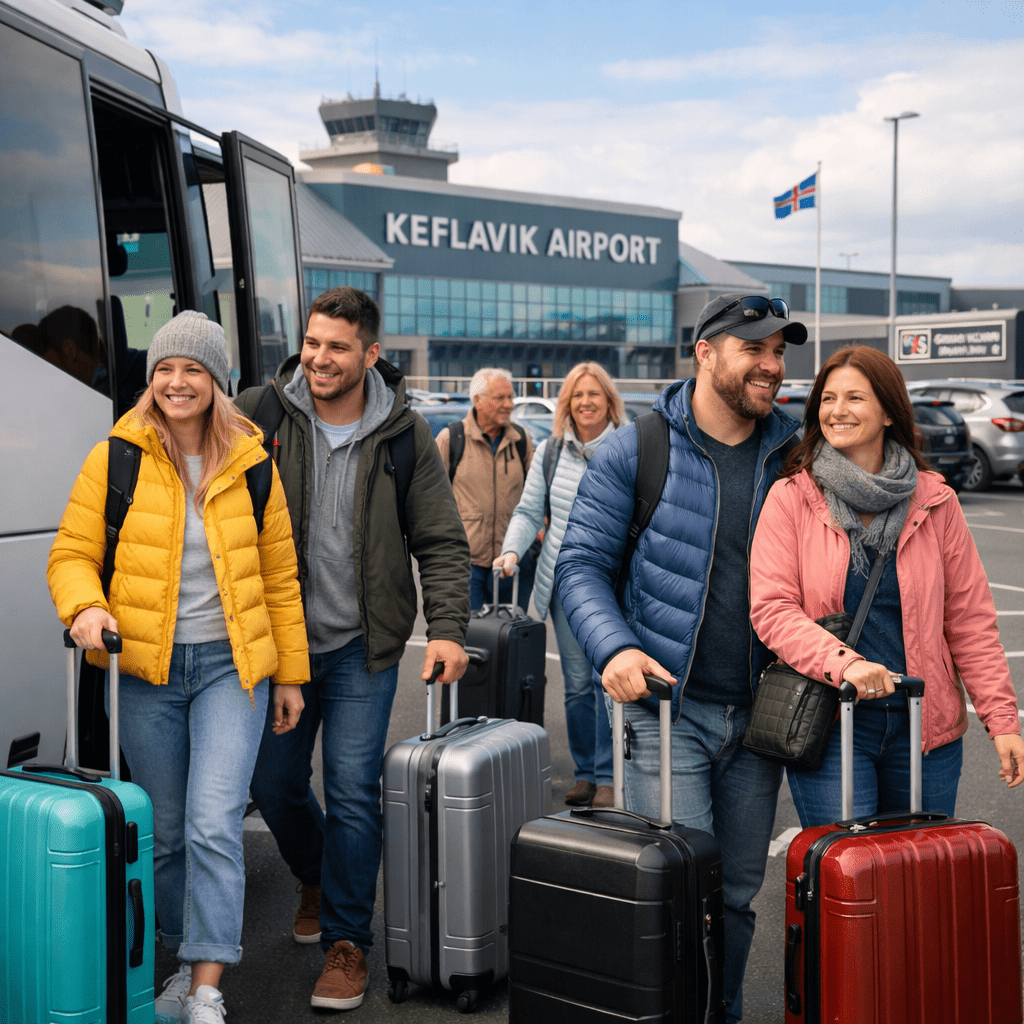 Autobus per il collegamento tra aeroporto di Keflavik e Reykjavik