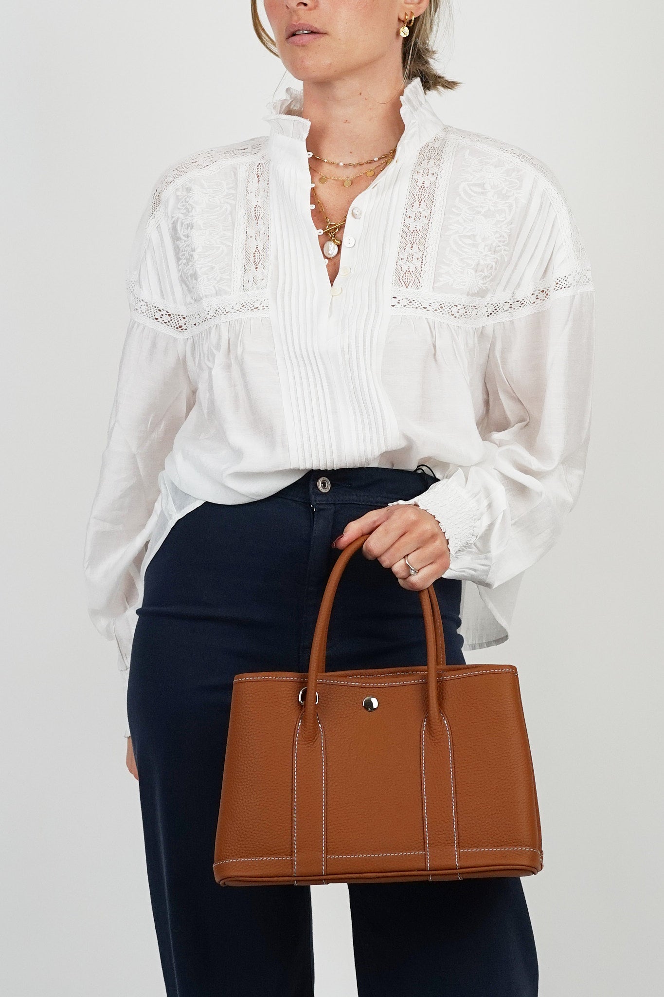 Leather Garden Bag in brown