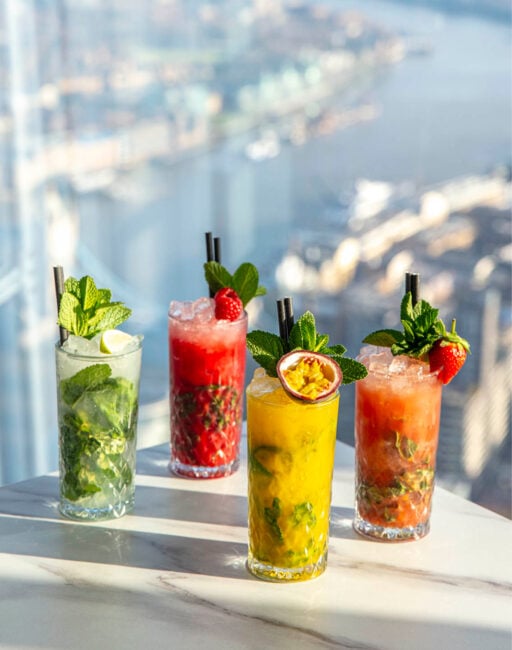 Cocktail served at the bar inside The View from The Shard