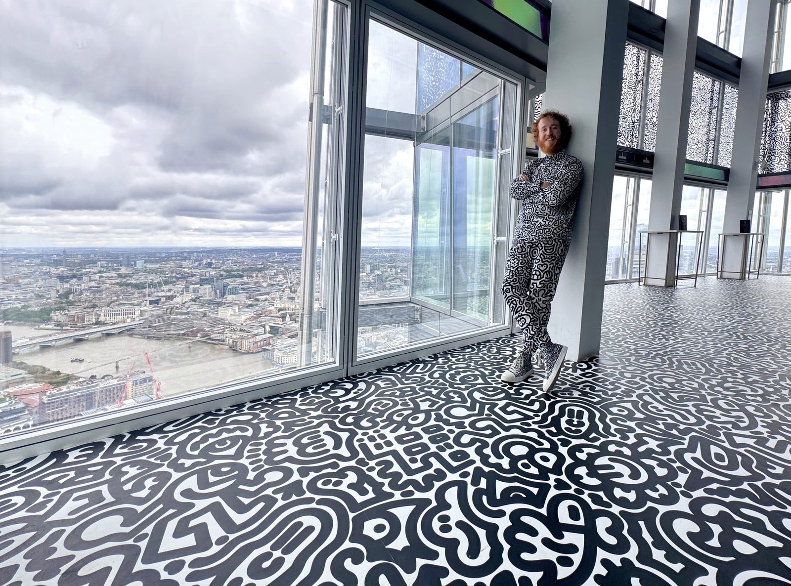 London skyline seen through the viewing windows at The View from The Shard