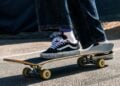 Old Skool shoes featured in a wide skate-inspired Vans campaign scene
