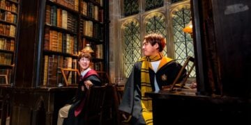 Library set at Warner Bros. Studios Japan