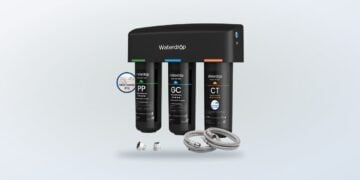 Sistema Waterdropfilter TSA de tres etapas con cartuchos y conexiones