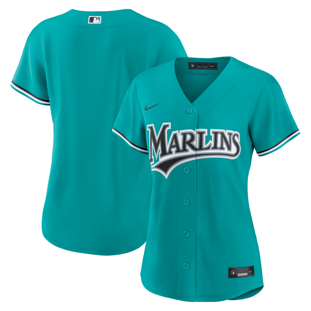 Women's Miami Marlins teal Nike replica jersey