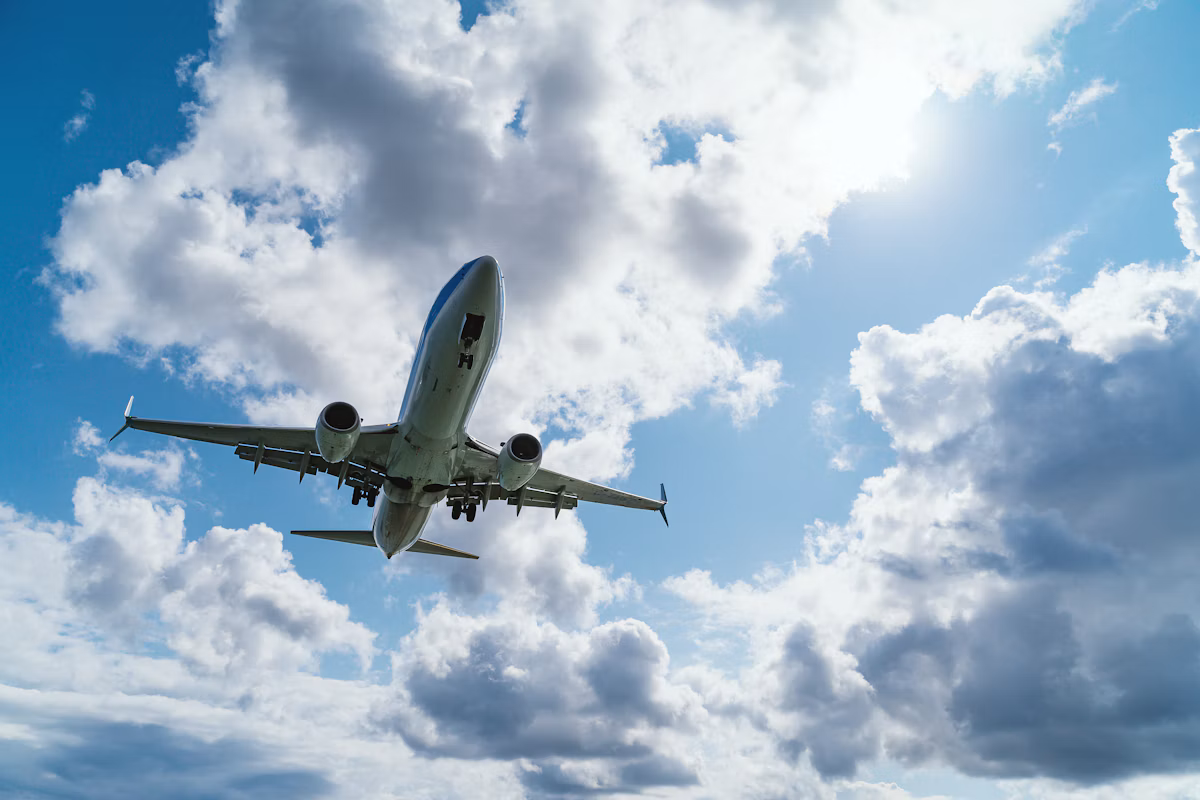 Airplane flying overhead